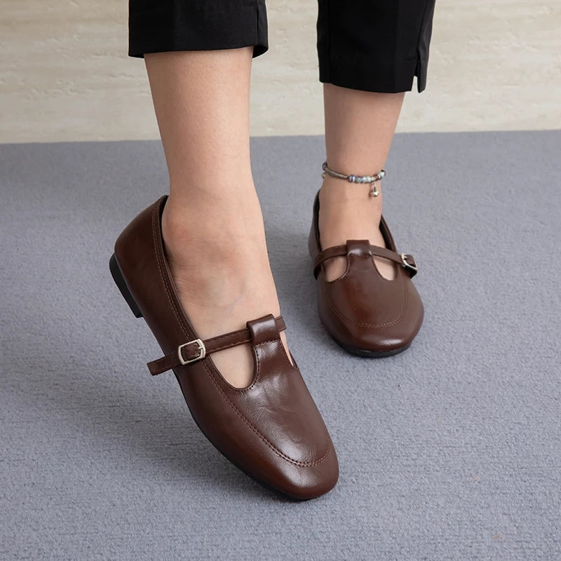 VintageShoes Low Heel Comfortable Pumps Sweet Style Casual Flats