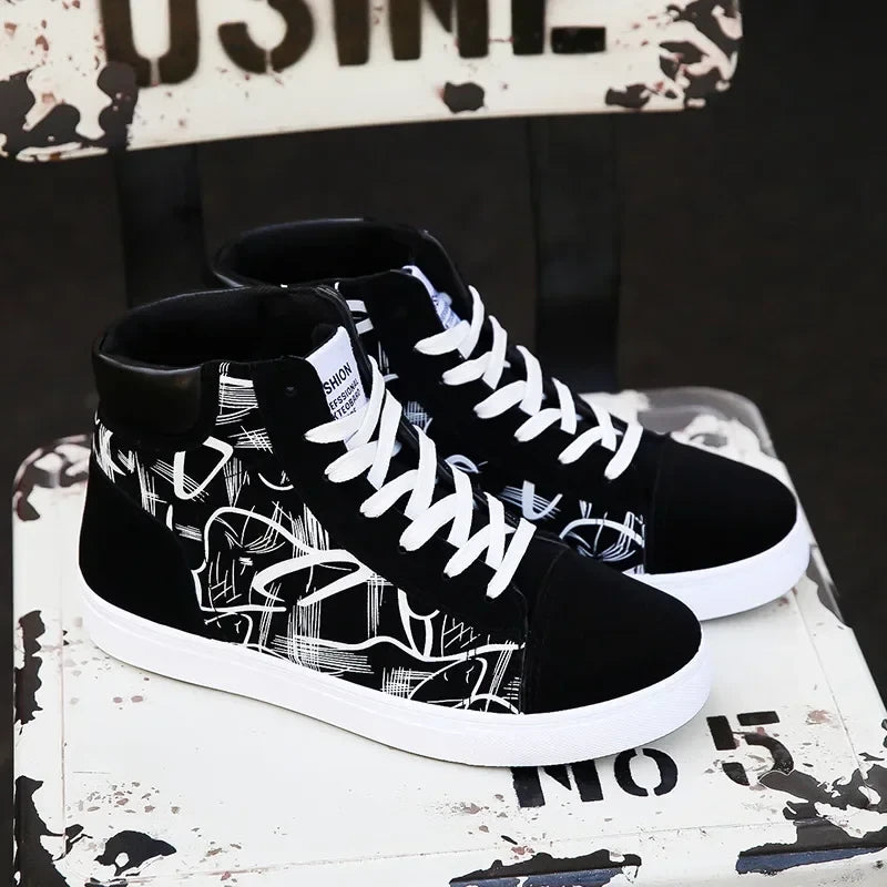 High Top Canvas Shoes for Men Sneakers Male Casual Vulcanized Shoes