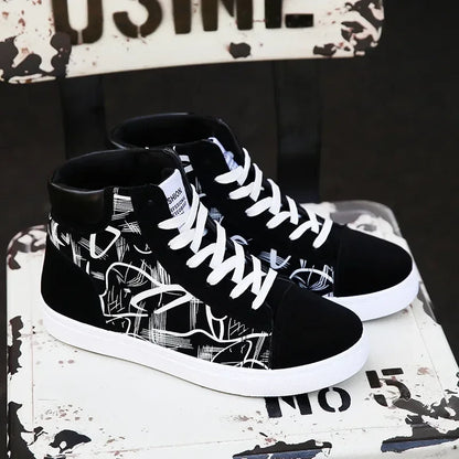 High Top Canvas Shoes for Men Sneakers Male Casual Vulcanized Shoes