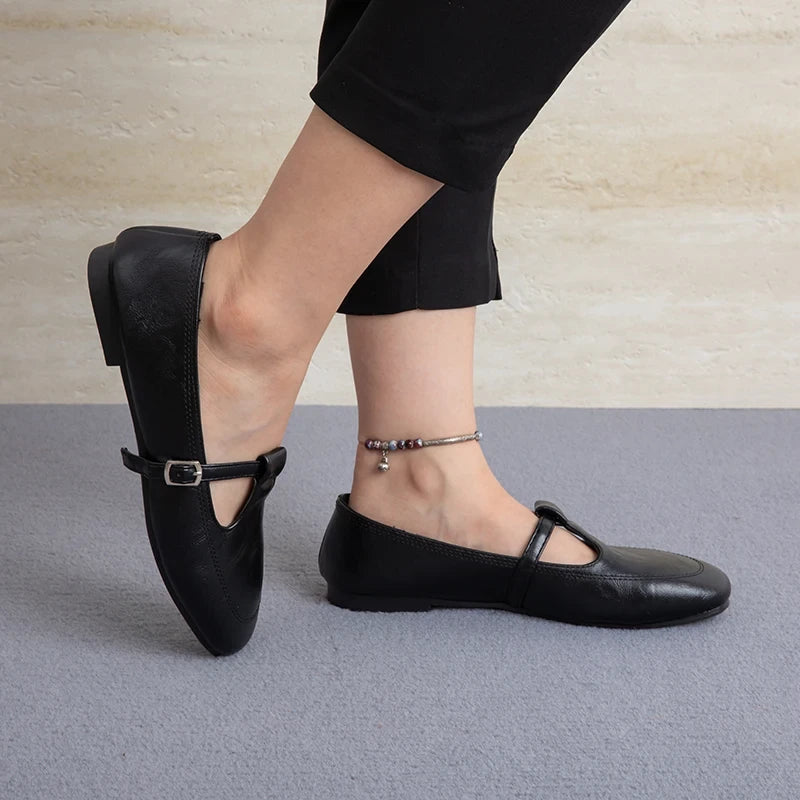 VintageShoes Low Heel Comfortable Pumps Sweet Style Casual Flats