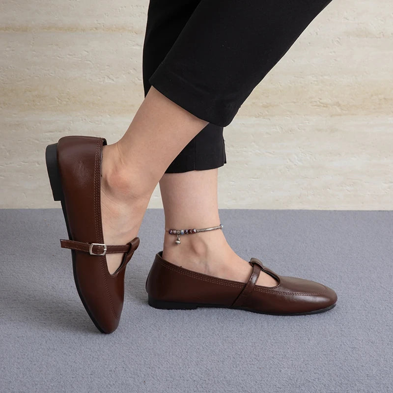 VintageShoes Low Heel Comfortable Pumps Sweet Style Casual Flats