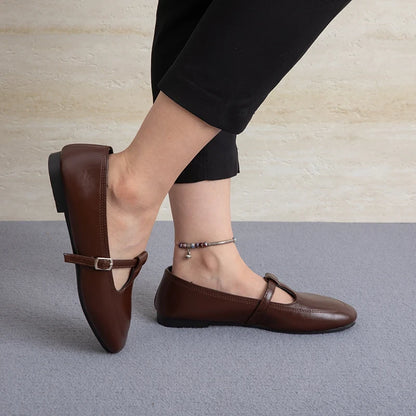 VintageShoes Low Heel Comfortable Pumps Sweet Style Casual Flats