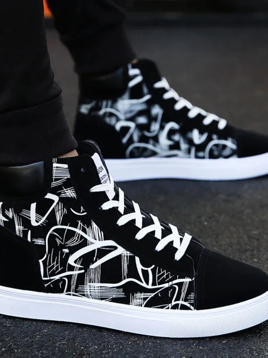 High Top Canvas Shoes for Men Sneakers Male Casual Vulcanized Shoes