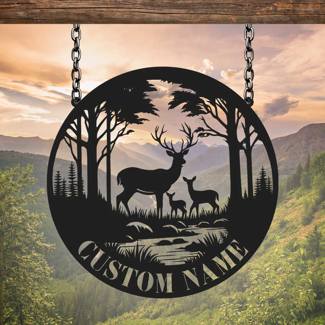 Custom Metal Deer Sign, Deer Cabin Sign, Cabin Sign, Nature Metal Sign, Outdoor Decor, Deer Hunter Gift, Lodge Sign, Cottage Decor